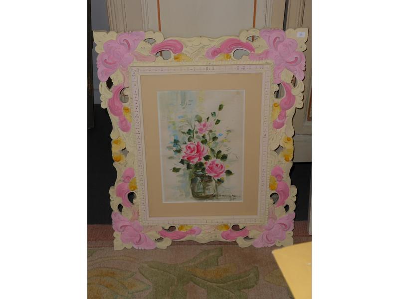 LOT DE SOUS VERRES: Paire de bouquets de...