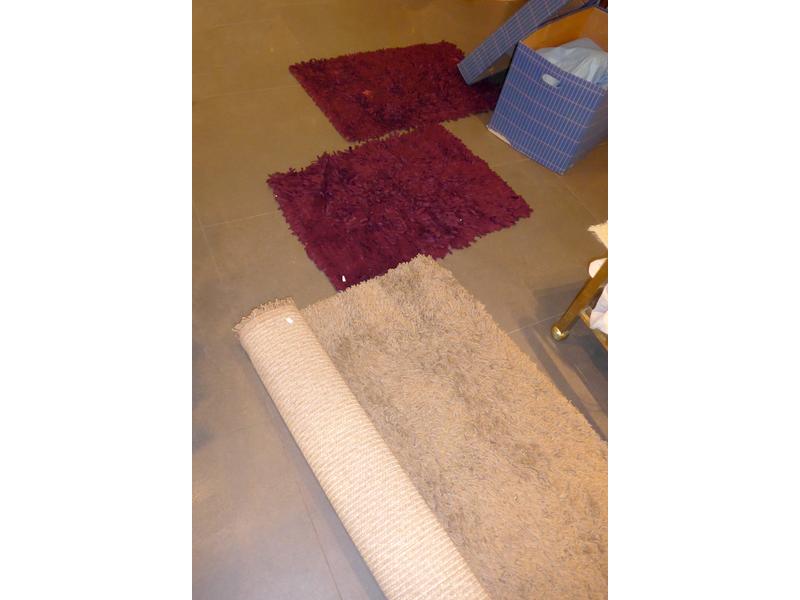 TAPIS rectangulaire gris à long poils. JOINT...