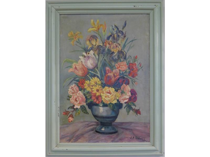 J.F GALEY, Bouquet de Fleurs, huile sur toile...