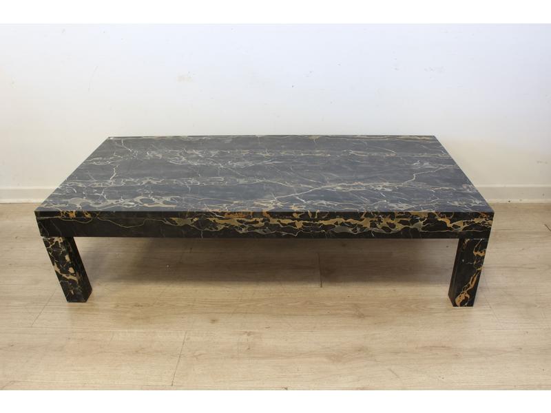 TABLE BASSE rectangulaire en marbre et placage...