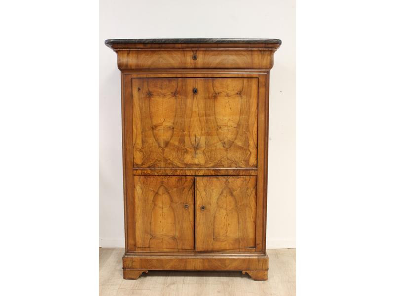 SECRETAIRE rectangulaire en placage de ronce...