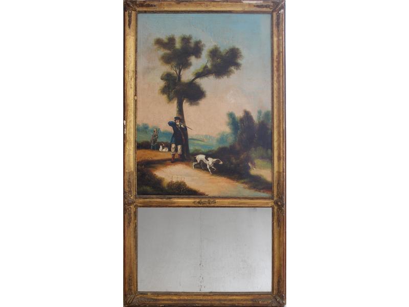 TRUMEAU à décor d'une scène de chasse au...