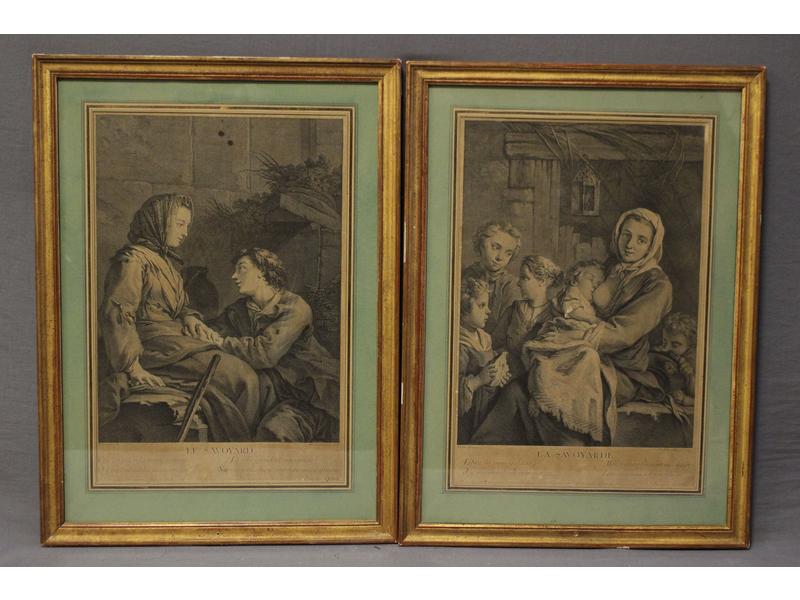 PAIRE DE GRAVURES en noire de L' Armessi...