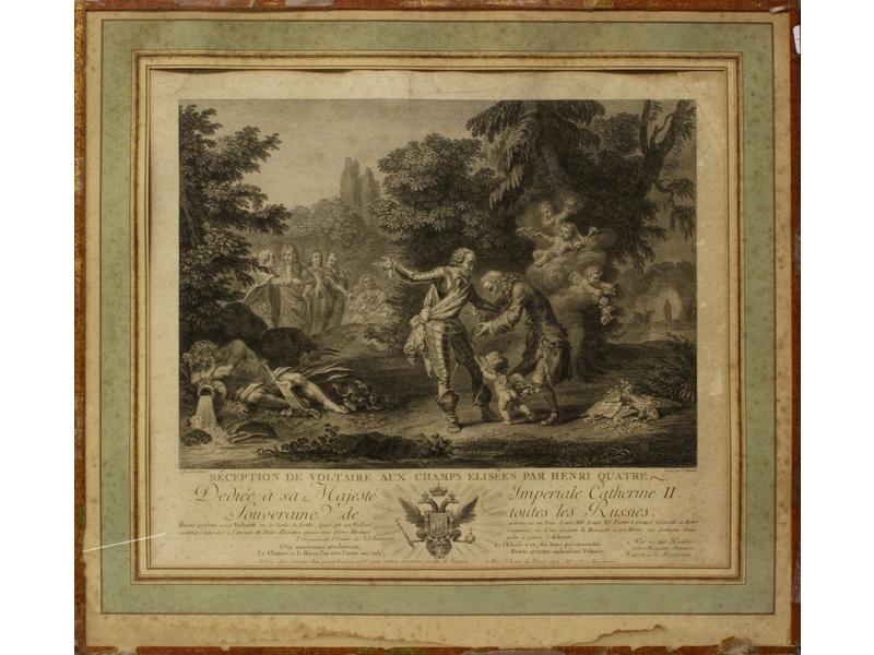 DEUX GRAVURES en noire dont :