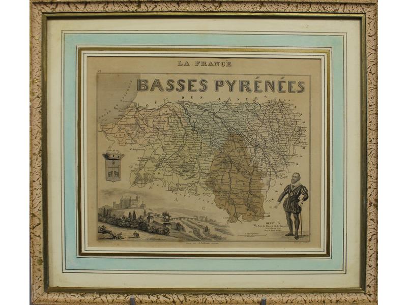 SUITE DE CINQ GRAVURES en noir sur le Pays...