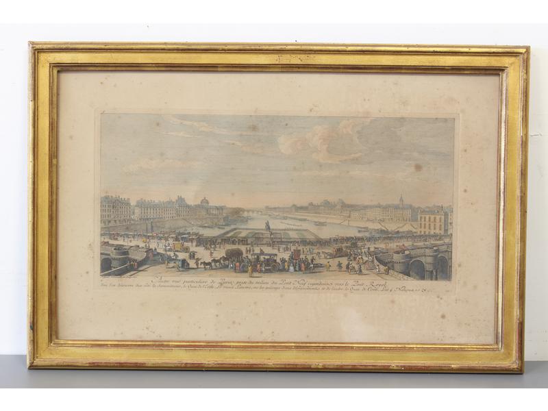 LOT DE CINQ GRAVURES encadrées sous verr...