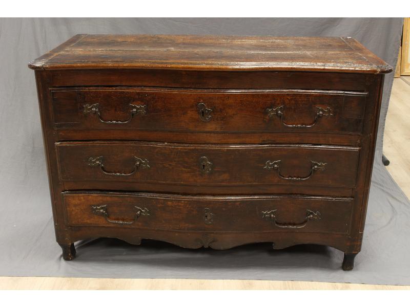 COMMODE PANTALONIÈRE en bois naturel ciré,...