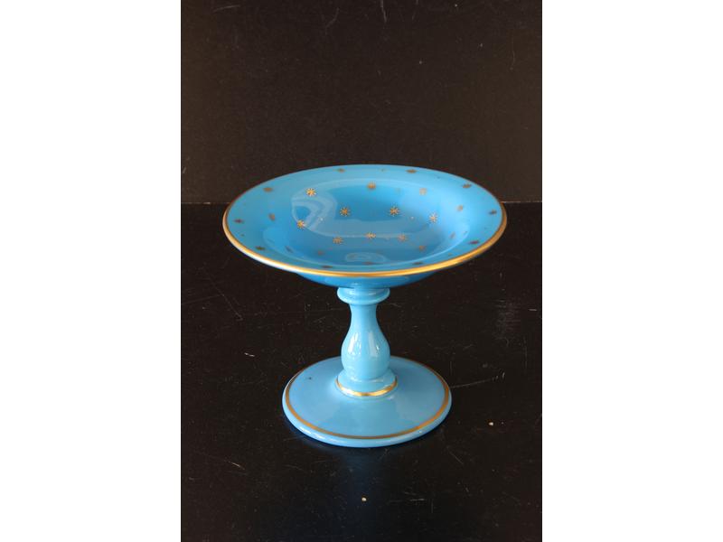 PETITE COUPE ou BAGUIER en opaline bleu à...