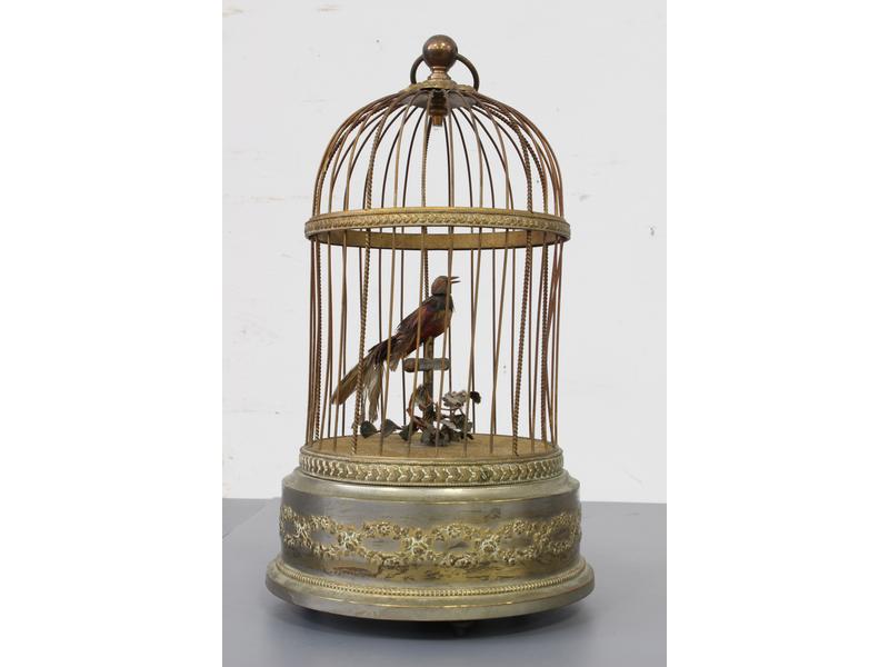 CAGE A OISEAU CHANTEUR en laiton avec oiseau...