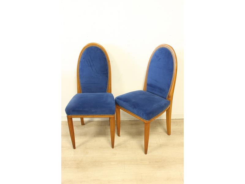 PAIRE DE CHAISES en hêtre naturel à dossier...