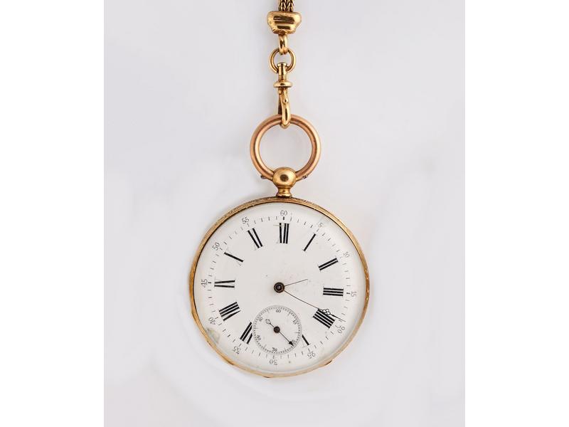 MONTRE DE POCHE en or jaune (18K) (Poids...