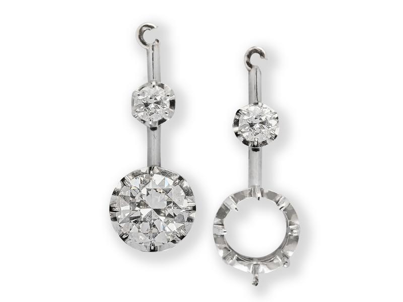 PAIRE D'ELEMENTS DE PENDANTS d'oreilles en...