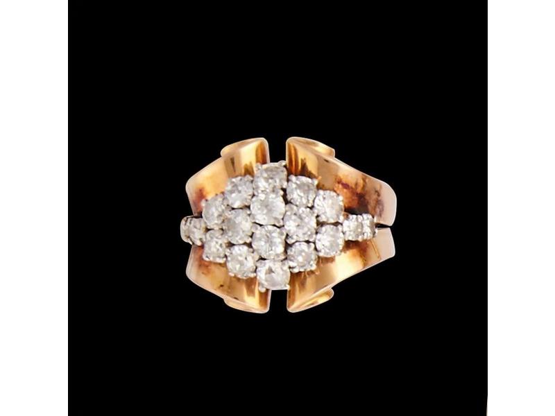 BAGUE type Tank en or jaune (18K), l'anneau...