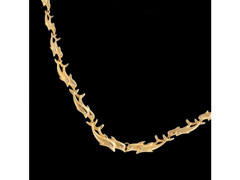 COLLIER en or jaune (14K) à maillons en forme...