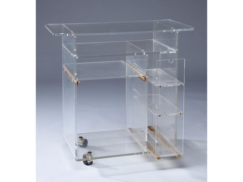 TABLE DESSERTE rectangulaire en plexiglass,...