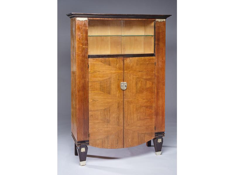 BUFFET-VITRINE en placage de palissandre...