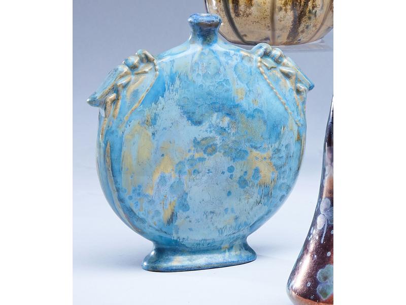 VASE GOURDE RONDE aplatie en grès émaillé...