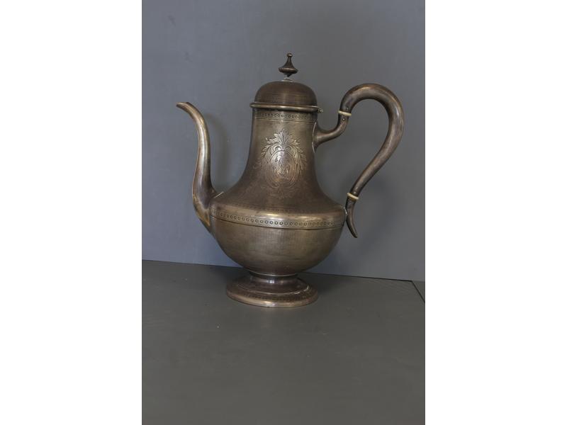 CAFETIERE en argent guillochée chiffrée ...