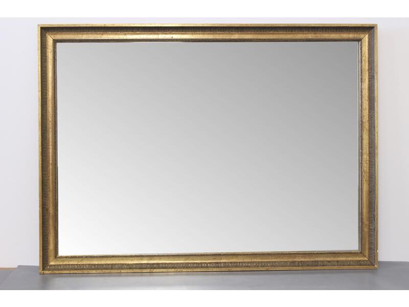 MIROIR rectangulaire en bois doré à bagu...