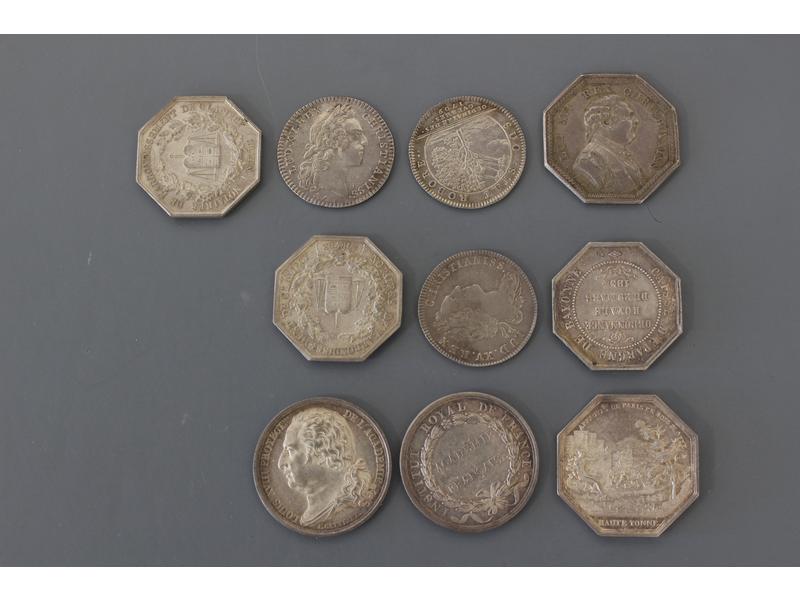 FRANCE - 10 jetons en argent: