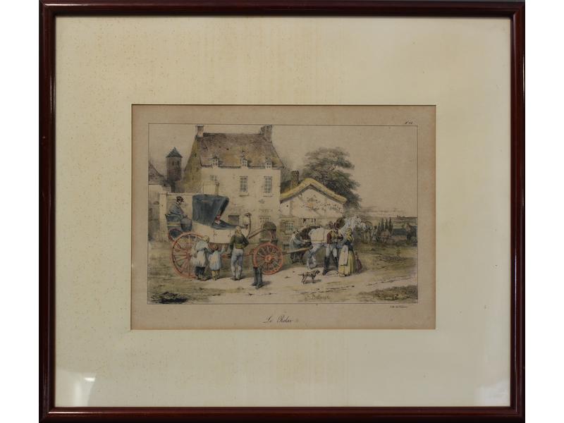 SUITE DE TROIS LITHOGRAPHIES en couleurs...