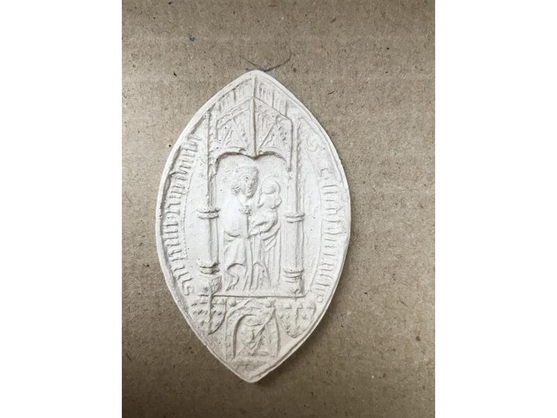 RARE SCEAU ogival en bronze, XVe siècle