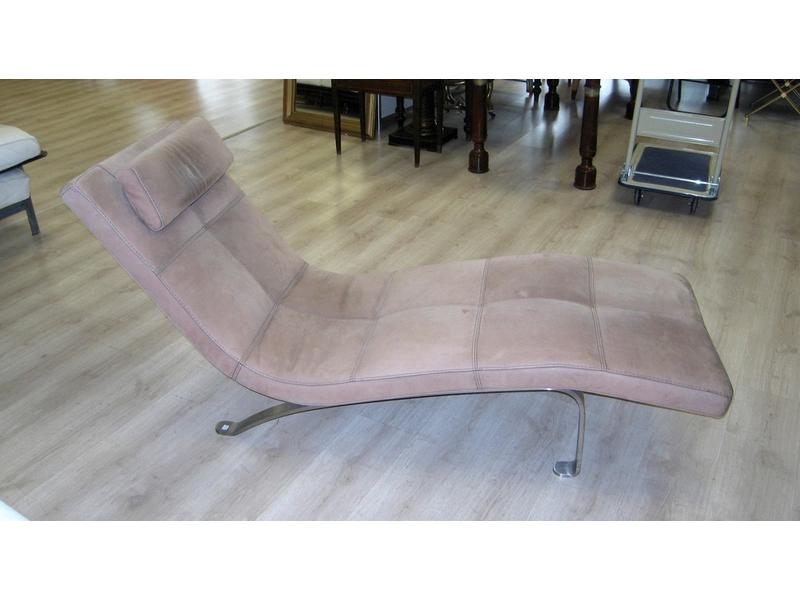 CHAISE LONGUE ou MERIDIENNE à piètement arcqué...