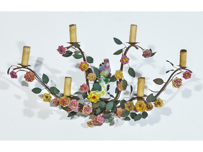 APPLIQUE à six bras de lumière à décor de...