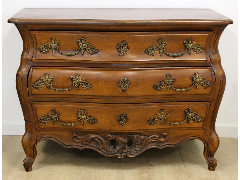 COMMODE de forme tombeau en merisier façon...