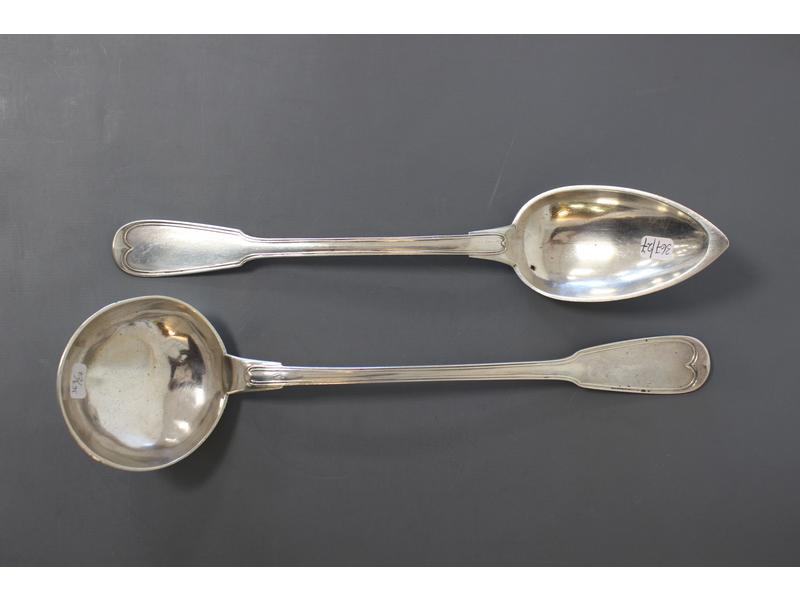 CUILLÈRE À RAGOUT et LOUCHE en argent modèle...
