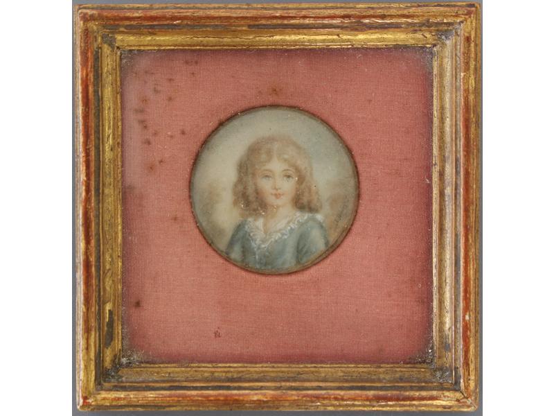 MINIATURE ronde sur ivoire représentant Louis...