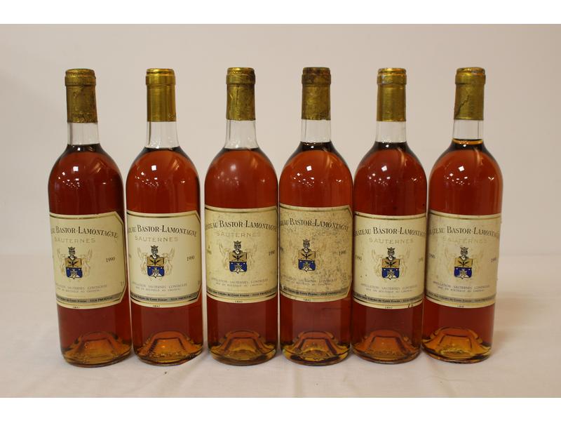 6 Blles CH. BASTOR LAMONTAGNE Sauternes 1990
Et.:...