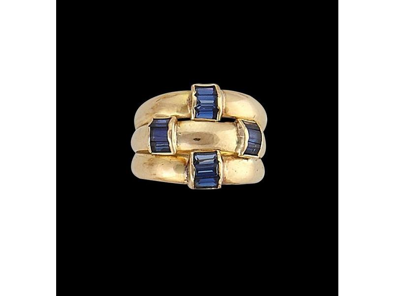 BAGUE jonc trois anneaux en or jaune 18K,...