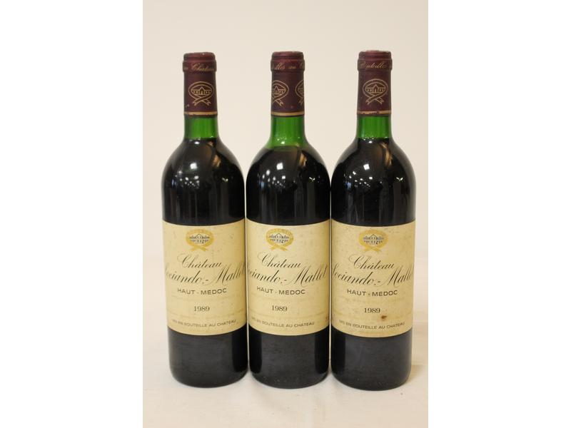 3 Blles CH. SOCIANDO MALLET Haut Médoc 1989
Et....