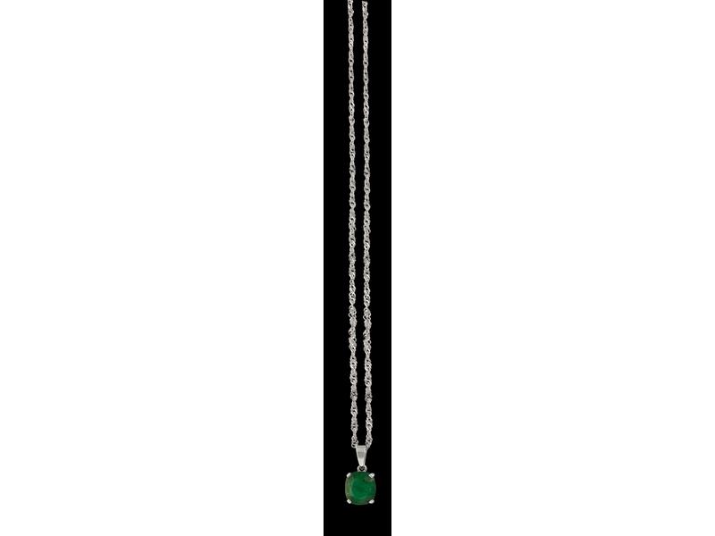 COLLIER en or gris 18K avec chaîne à maillons...