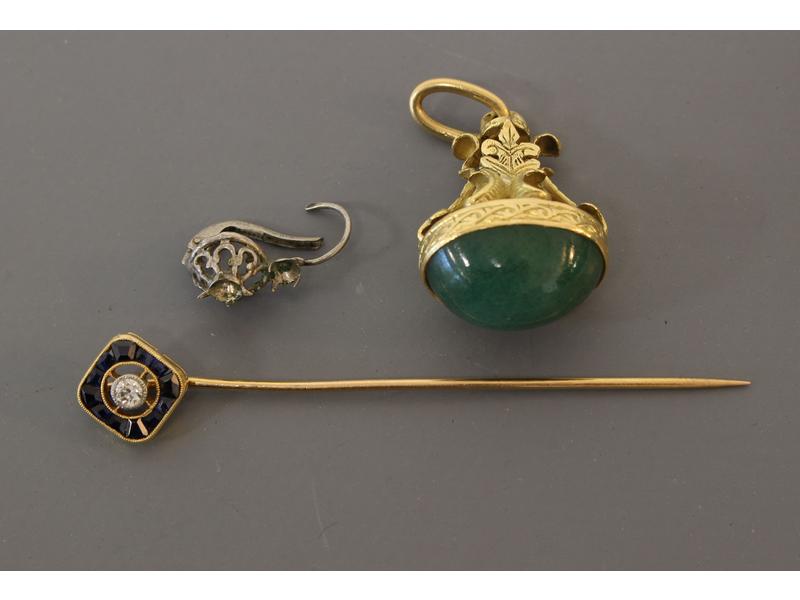 LOT en or 18K comprenant:
