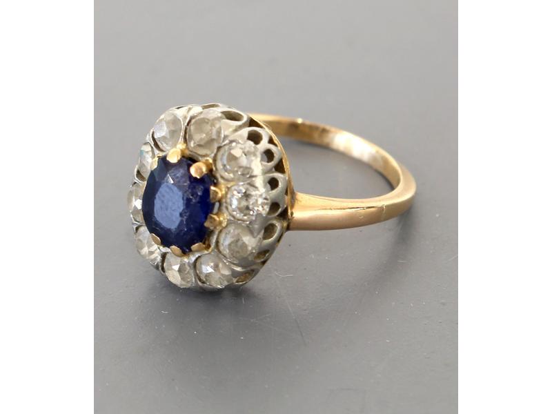 BAGUE marguerite en or jaune 18K et platine,...