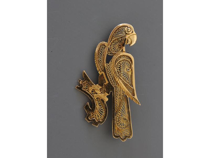 BROCHE "aigle" en or jaune 18K ajouré fi...