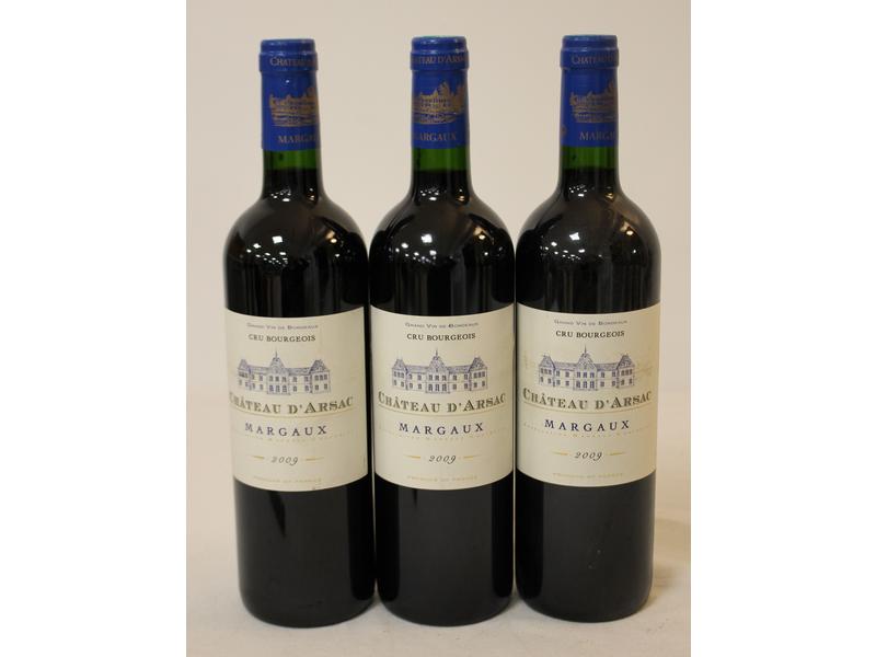 3 Blles CH. D'ARSAC Margaux CB 2009