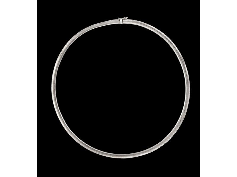 COLLIER RAS-DE-COU en or gris 18K semi-rigide...