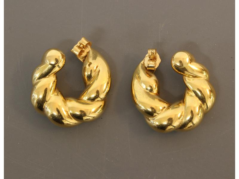 BOUCLES D'OREILLES en demi-lune tourné en...
