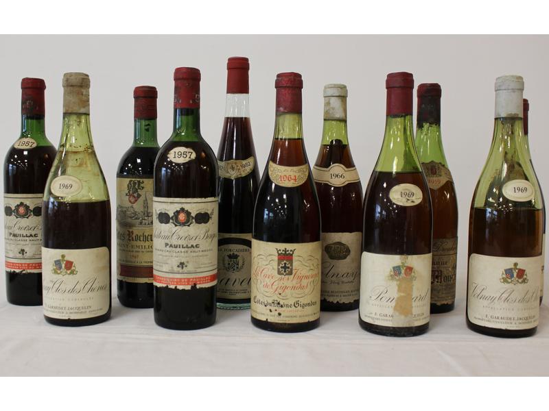LOT de 11 Blles de vin dépareillées comprenant...