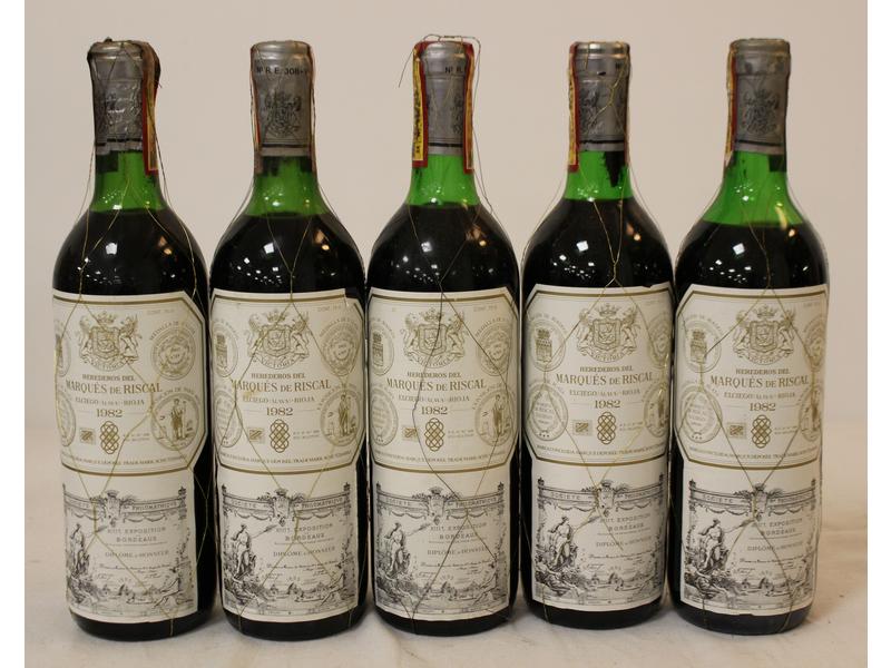 5 Blles RIOJA mise Marques de Riscal 198...