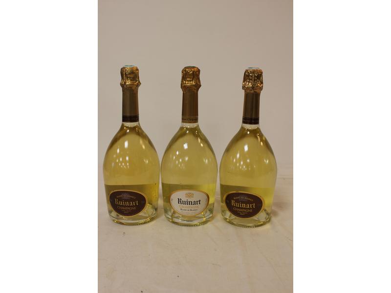 3 Blles Champagne RUINART Brut Blanc de Blancs...