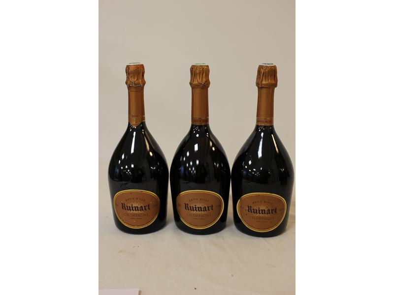 3 Blles Champagne RUINART Brut Rosé
Et. :...