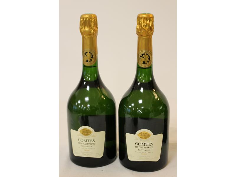 2 Blles Champagne TAITTINGER ""Comtes de...