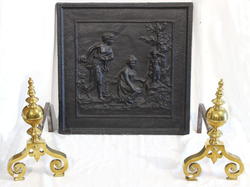 PLAQUE DE CHEMINÉE en fonte de fer à décor...