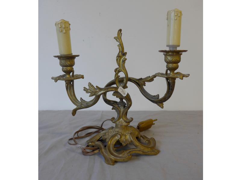 BOUT DE TABLE à deux lumières en bronze ...
