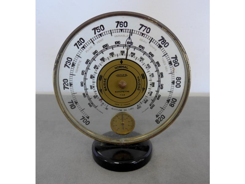 JAEGER, BAROMETRE-THERMOMETRE circulaire...