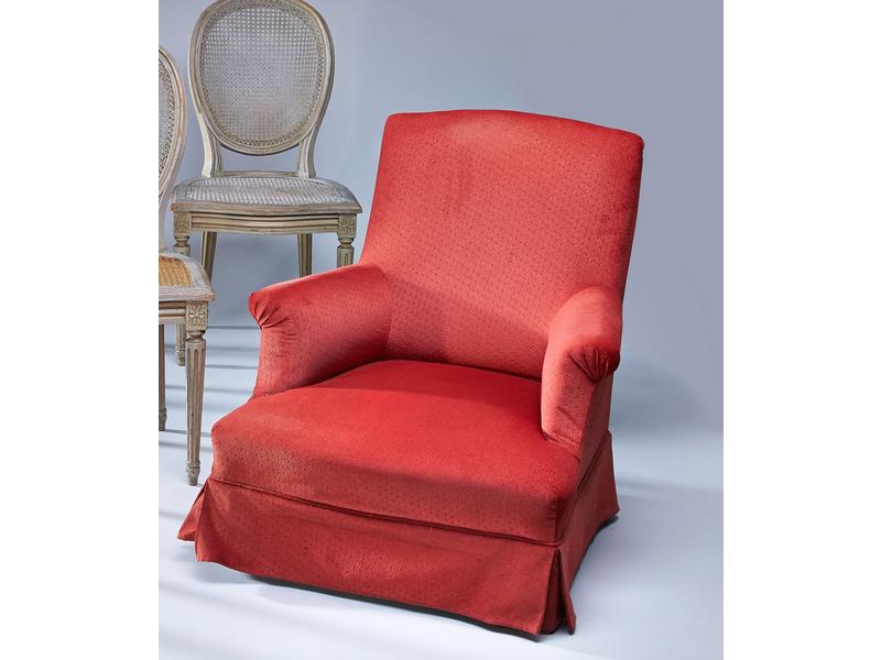 FAUTEUIL CRAPAUD à dossier droit, accotoirs...